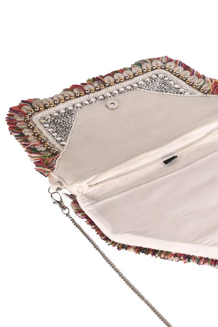 Nazaakat By Samara Singh Multi Color Sequins, Tassels Embellished Handbag Online at Aza Fashions Nazaakat By Samara Singh_Multi Color Sequins, Tassels Embellished Handbag _Online_at_Aza_Fashions