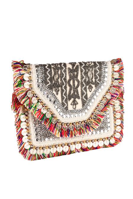 Buy Nazaakat By Samara Singh Multi Color Sequins, Tassels Embellished Handbag Online at Aza Fashions Buy_Nazaakat By Samara Singh_Multi Color Sequins, Tassels Embellished Handbag _Online_at_Aza_Fashions