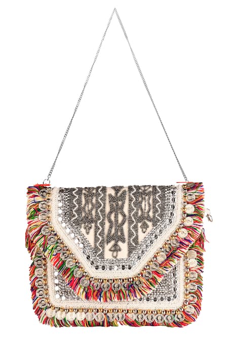 Nazaakat By Samara Singh Multi Color Embellished Handbag 