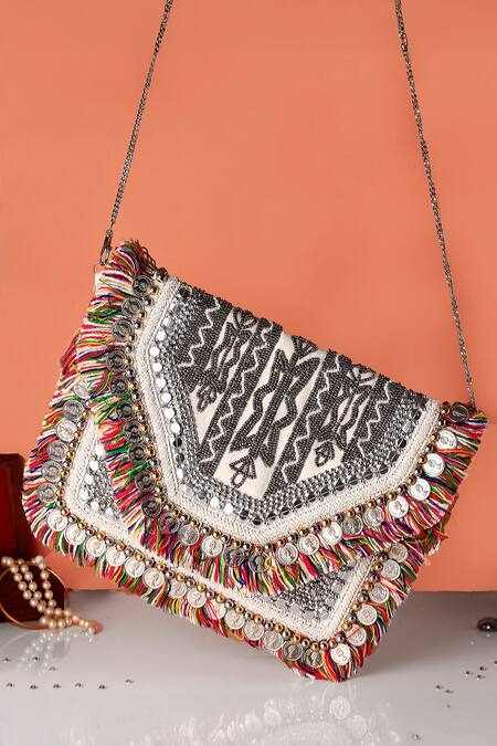 Nazaakat By Samara Singh Multi Color Embellished Handbag 