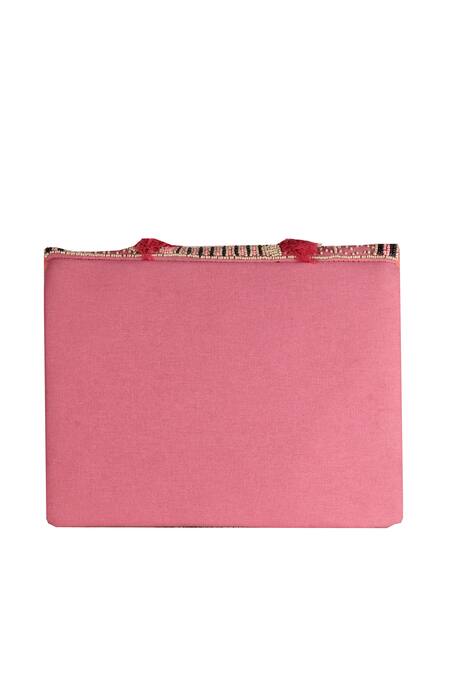 Buy_Nazaakat By Samara Singh_Pink Beads, Fringe Designer Silk Handbag With Sling _Online_at_Aza_Fashions