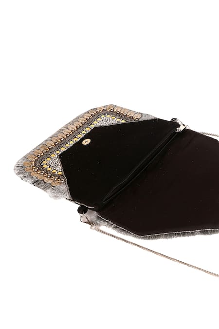 Nazaakat By Samara Singh_Multi Color Sequins, Studs Designer Handbag With Sling _Online_at_Aza_Fashions