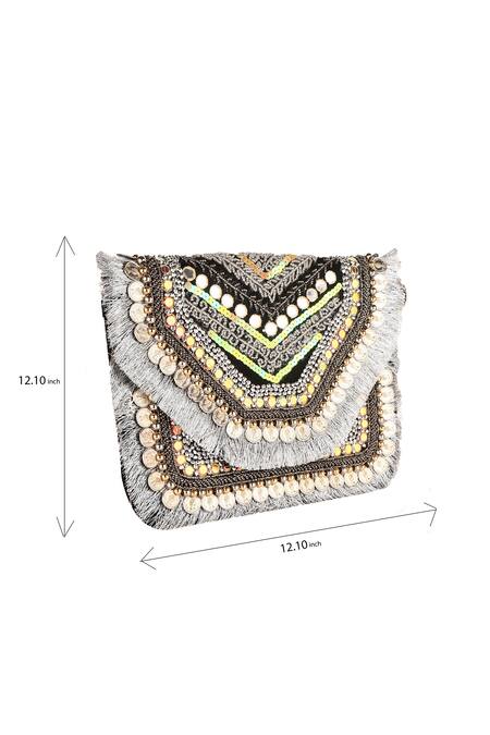 Shop Nazaakat By Samara Singh Multi Color Sequins, Studs Designer Handbag With Sling Online at Aza Fashions Shop_Nazaakat By Samara Singh_Multi Color Sequins, Studs Designer Handbag With Sling _Online_at_Aza_Fashions