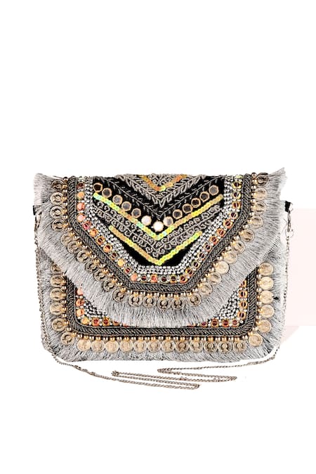 Nazaakat By Samara Singh Multi Color Designer Handbag With Sling 