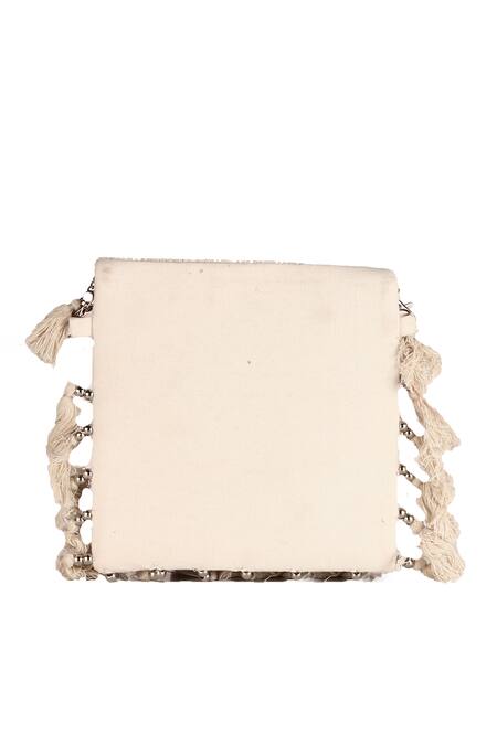 Nazaakat By Samara Singh_Multi Color Embroidery, Tassels Designer Handbag With Sling _Online_at_Aza_Fashions