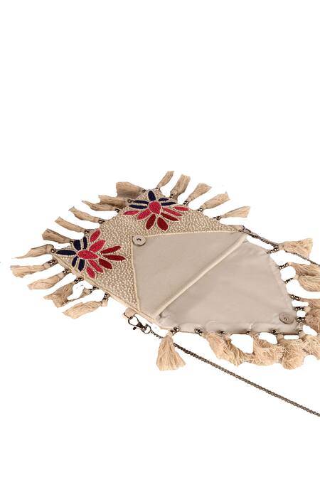 Buy_Nazaakat By Samara Singh_Multi Color Embroidery, Tassels Designer Handbag With Sling 