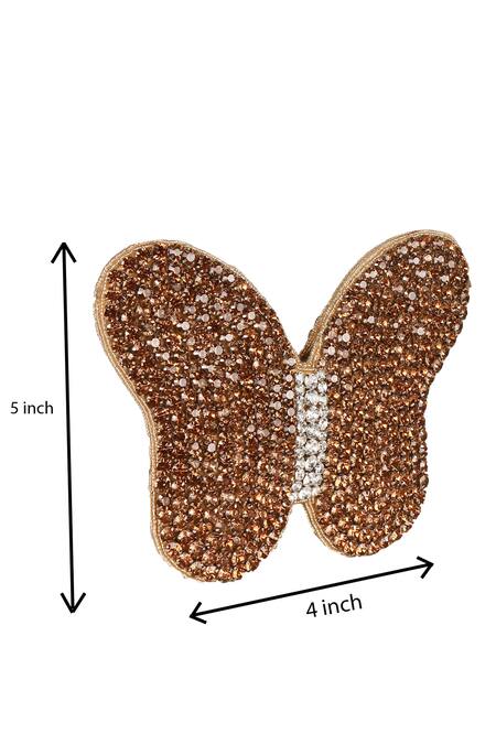 Buy_Nazaakat By Samara Singh_Gold Sequins, Rhinestones Butterfly Shaped Designer Handbag _Online_at_Aza_Fashions