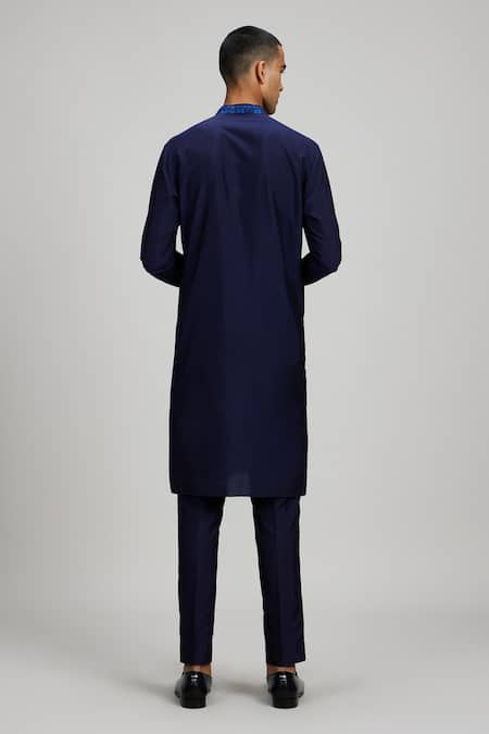 Bubber Couture Navy Plain Kurta Set 