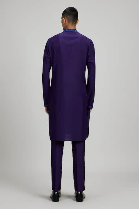 Bubber Couture Plain Navy Kurta Set 