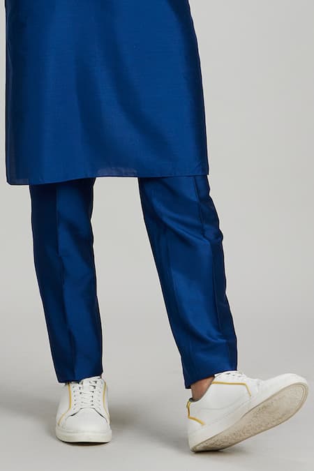 Buy Bubber Couture Blue Cotton, Silk Embroidery Plain Kurta Set Online at Aza Fashions Buy_Bubber Couture_Blue Cotton, Silk Embroidery Plain Kurta Set _Online_at_Aza_Fashions