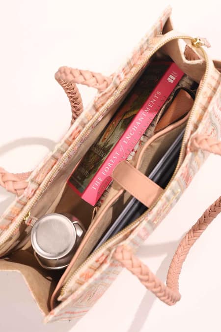 Buy_Amyra_Multi Color Embroidery, Beads Mirror Tote Bag _Online_at_Aza_Fashions