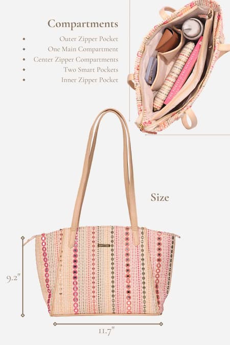 Buy_Amyra_Multi Color Embroidery, Beads Multicolor Tote Bag _Online_at_Aza_Fashions