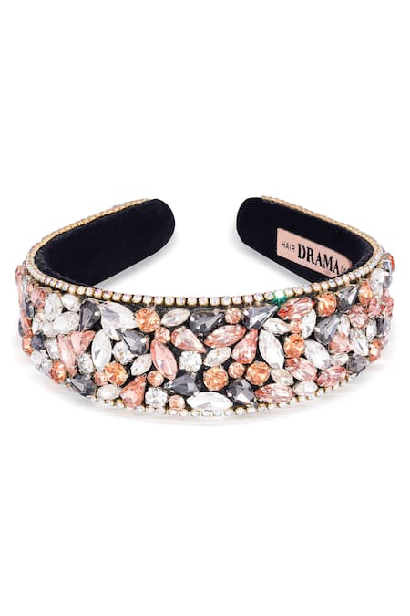 Hair Drama CO Designer Rose Gold Embellished Hair Band 