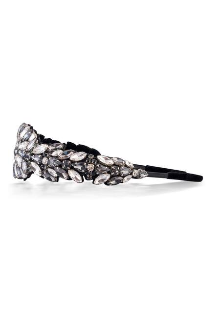 Buy_Hair Drama CO_Silver Crystals Rosemary Broad Headband _Online_at_Aza_Fashions