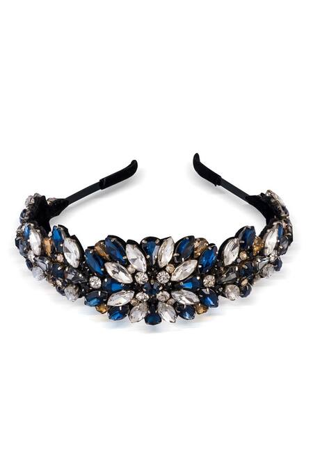 Buy_Hair Drama CO_Blue Crystals Designer Embellished Headband 