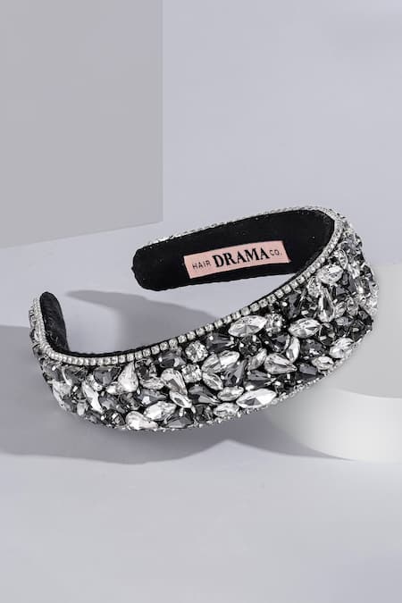 Hair Drama CO Designer Grey Embellished Hair Band 