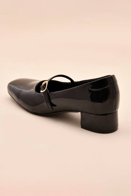 LA Fiza Black Patent Mary Jane Pumps Online at Aza Fashions LA Fiza_Black Patent Mary Jane Pumps_Online_at_Aza_Fashions
