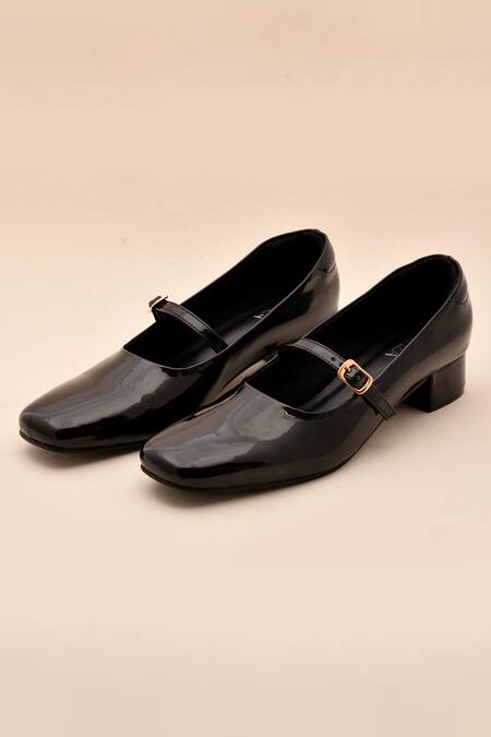 Shop LA Fiza Black Patent Mary Jane Pumps at Aza Fashions Shop_LA Fiza_Black Patent Mary Jane Pumps_at_Aza_Fashions