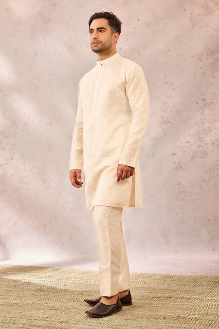 Buy_Masaba_Ivory Chanderi Printed Kurta Set _Online_at_Aza_Fashions