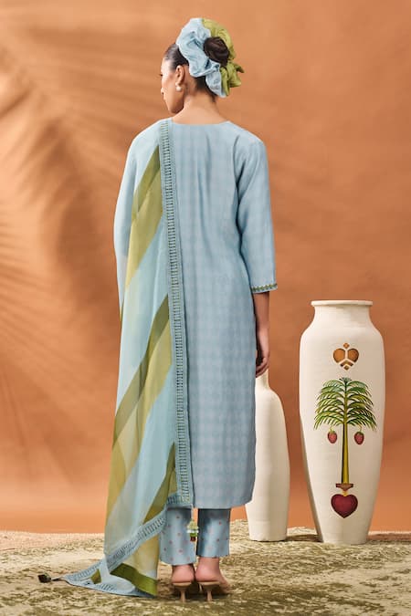 Masaba Powder Blue Printed Kurta Set 