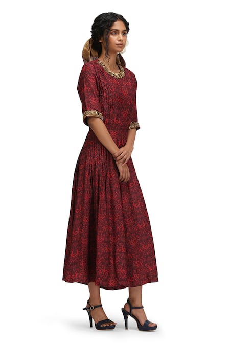 Mimamsaa Maroon Pushti Jumpsuit 