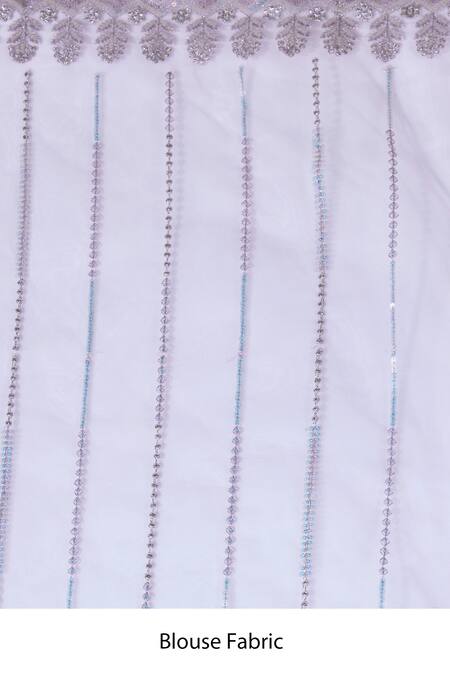 Buy_Samyukta Singhania_Lavender Net Sequins Round Neck Work Saree Set _Online_at_Aza_Fashions