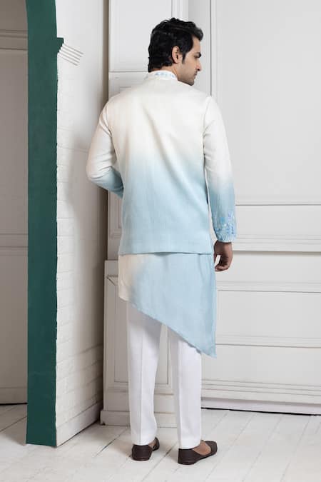 Smriti By Anju Agarwal Embroidered Nehru Jacket Set 