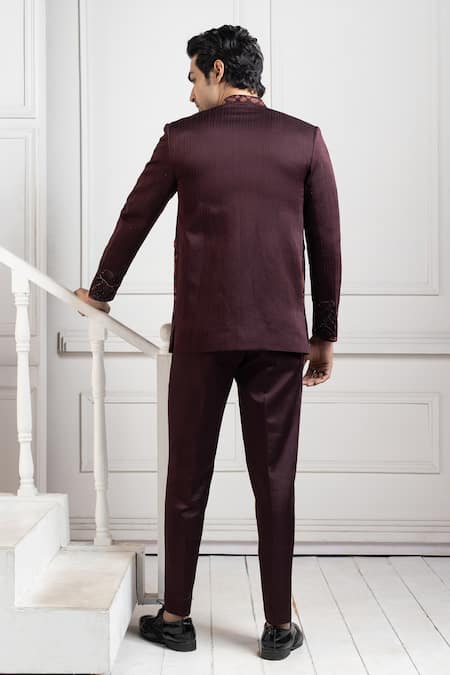 Smriti By Anju Agarwal Embroidered Bandhgala Set 