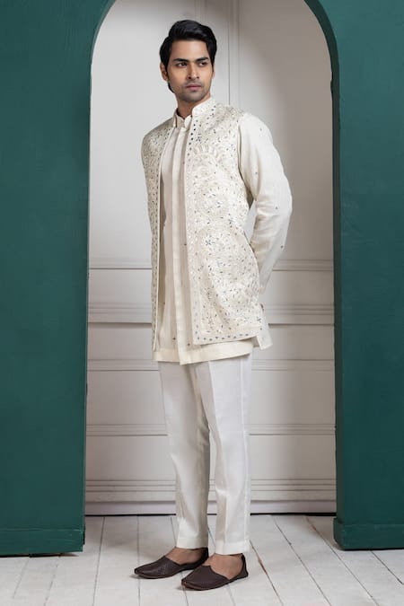 Smriti By Anju Agarwal Embroidered Nehru Jacket 