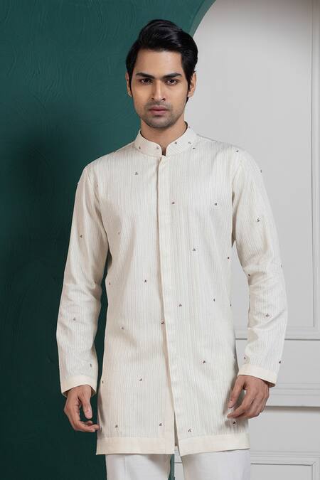 Buy Smriti By Anju Agarwal White Cotton Embroidery Stylized Kurta Set Online at Aza Fashions Buy_Smriti By Anju Agarwal_White Cotton Embroidery Stylized Kurta Set _Online_at_Aza_Fashions