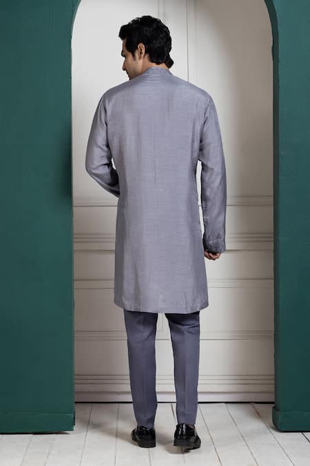 Buy Smriti By Anju Agarwal Gray Linen, Cotton, Silk Embroidery, Beads Grey Sherwani Kurta Pant Set Online at Aza Fashions Buy_Smriti By Anju Agarwal_Gray Linen, Cotton, Silk Embroidery, Beads Grey Sherwani Kurta Pant Set _Online_at_Aza_Fashions