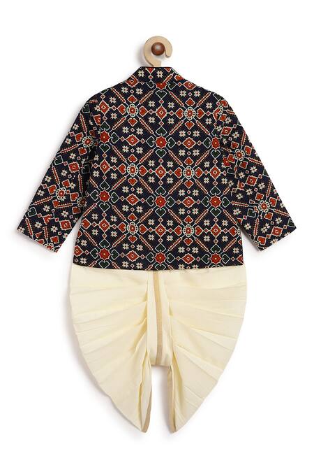 Shop_Tiber Taber_Black Cotton Designer Printed Kurta Set 