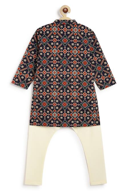 Tiber Taber Black Cotton Patola Print Kurta Set at Aza Fashions Tiber Taber_Black Cotton Patola Print Kurta Set _at_Aza_Fashions