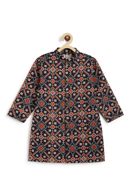 Buy Tiber Taber Black Cotton Patola Print Kurta Set Buy_Tiber Taber_Black Cotton Patola Print Kurta Set