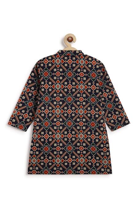Shop Tiber Taber Black Cotton Patola Print Kurta Set Shop_Tiber Taber_Black Cotton Patola Print Kurta Set