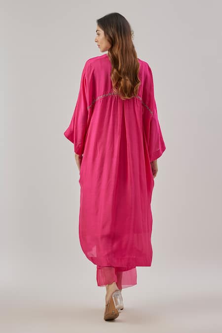 Cupid Cotton Straight Pink Silk Cotton Kurta Set 