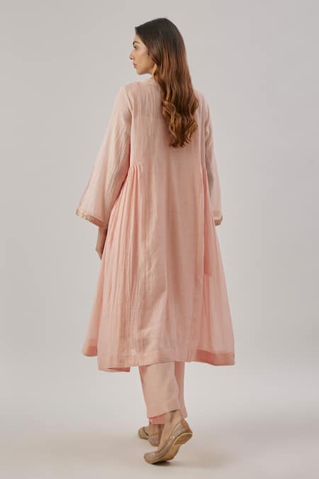 Cupid Cotton Rose Pink Chanderi Silk Kurta Set 