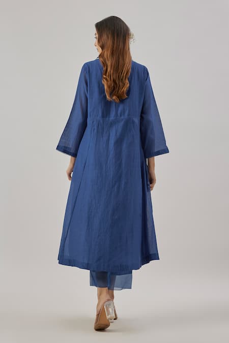 Cupid Cotton Royal Blue Chanderi Silk Kurta Set 