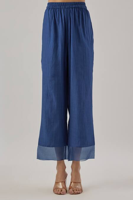 Cupid Cotton Blue Chanderi Silk Embroidery Round Neck Royal Kurta Set Online at Aza Fashions Cupid Cotton_Blue Chanderi Silk Embroidery Round Neck Royal Kurta Set _Online_at_Aza_Fashions