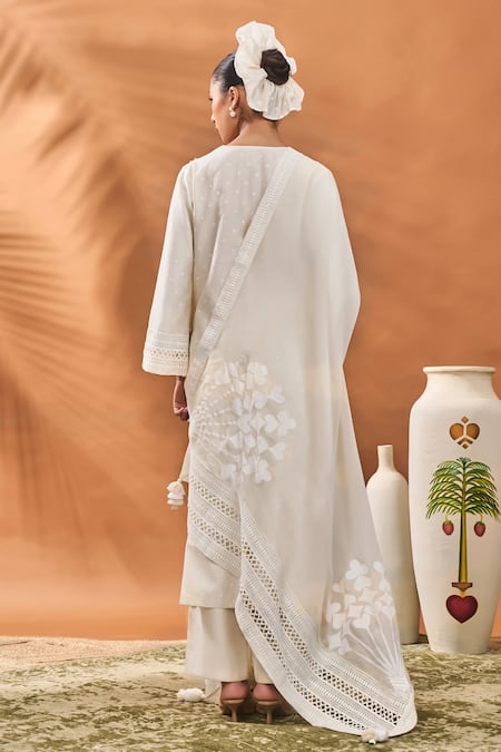 Masaba Ivory Chanderi Printed Kurta Set 