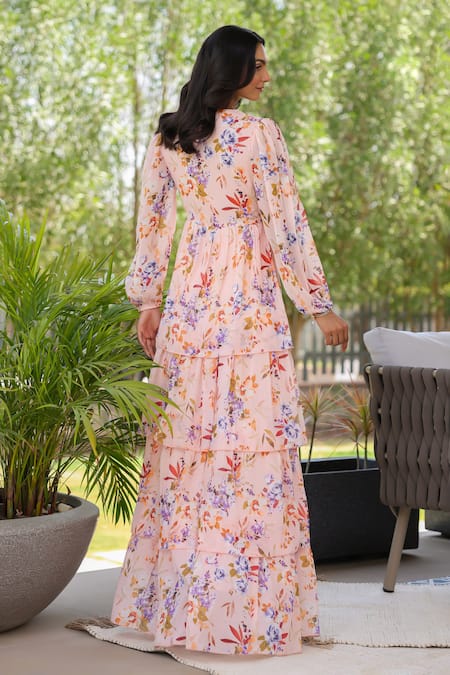 B'Infinite Floral Tiered Maxi Dress 