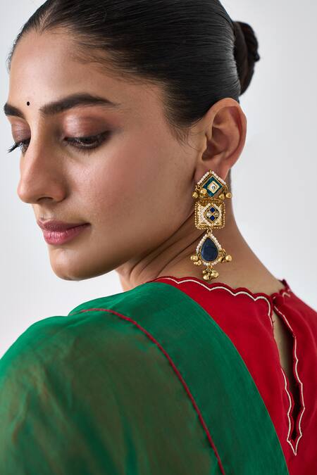 Buy Janki India Green Organza, Silk Classic Saree Online at Aza Fashions Buy_Janki India_Green Organza, Silk Classic Saree _Online_at_Aza_Fashions