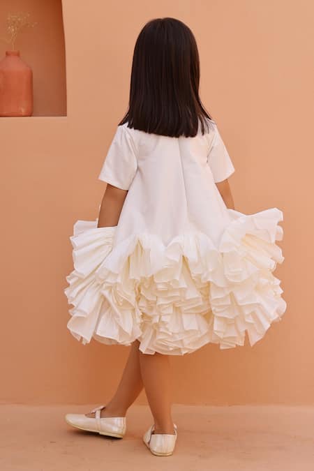 Janyas Closet Ruffle Dress With Dragonfly Embellishments 