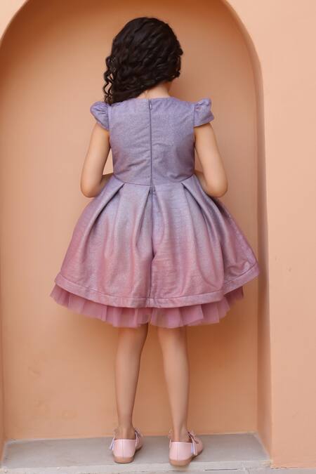 Shop Janyas Closet Multi Color Net Sequins Shaded Glitter Dress at Aza Fashions Shop_Janyas Closet_Multi Color Net Sequins Shaded Glitter Dress _at_Aza_Fashions