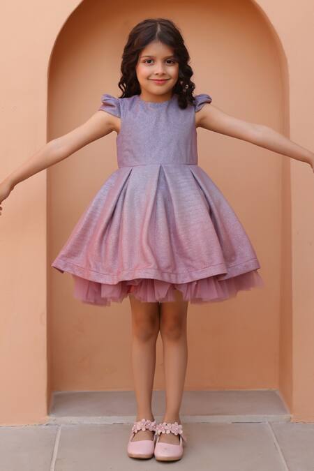 Shop Janyas Closet Multi Color Net Sequins Shaded Glitter Dress Shop_Janyas Closet_Multi Color Net Sequins Shaded Glitter Dress