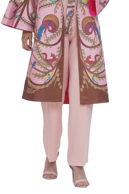 Shop_Limerick By Abirr N' Nanki_Pink Multicolor Fitted Pants _Online_at_Aza_Fashions