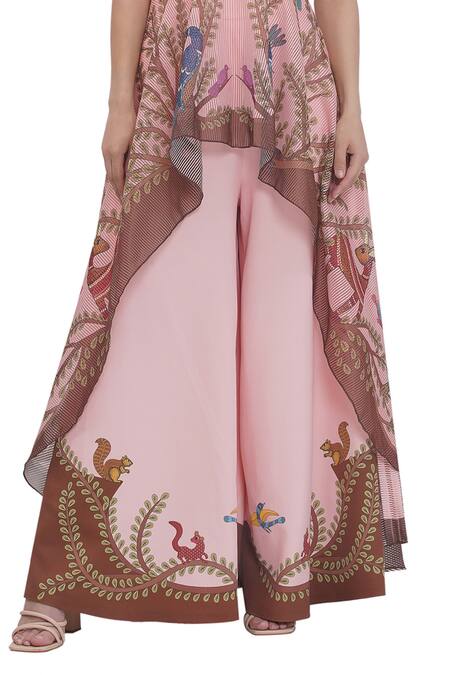 Buy Limerick By Abirr N' Nanki Pink Crepe Embroidery Multicolor Palazzo Pant Online at Aza Fashions Buy_Limerick By Abirr N' Nanki_Pink Crepe Embroidery Multicolor Palazzo Pant _Online_at_Aza_Fashions