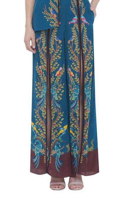 Limerick By Abirr N' Nanki Multi Color Crepe Embroidery Multicolor Pant at Aza Fashions Limerick By Abirr N' Nanki_Multi Color Crepe Embroidery Multicolor Pant _at_Aza_Fashions