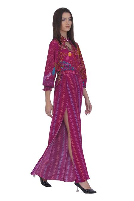 Buy Limerick By Abirr N' Nanki Pink Crepe Floral Print Palazzo Pant Online at Aza Fashions Buy_Limerick By Abirr N' Nanki_Pink Crepe Floral Print Palazzo Pant _Online_at_Aza_Fashions