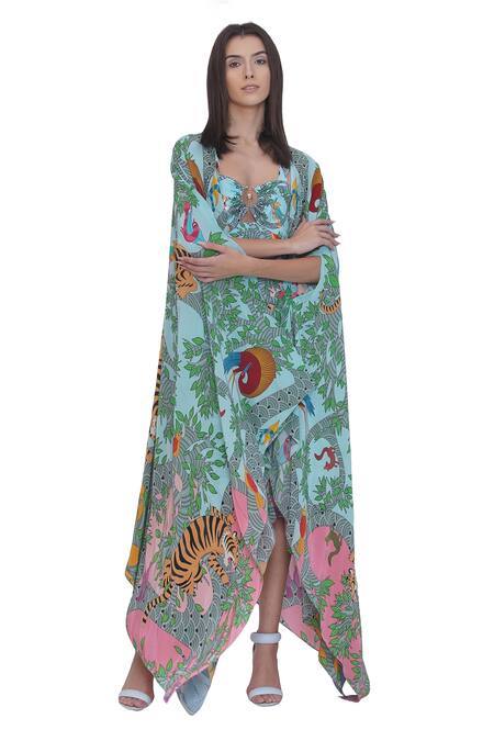 Limerick By Abirr N' Nanki_Multi Color Multicolor Printed Designer Cape _Online_at_Aza_Fashions